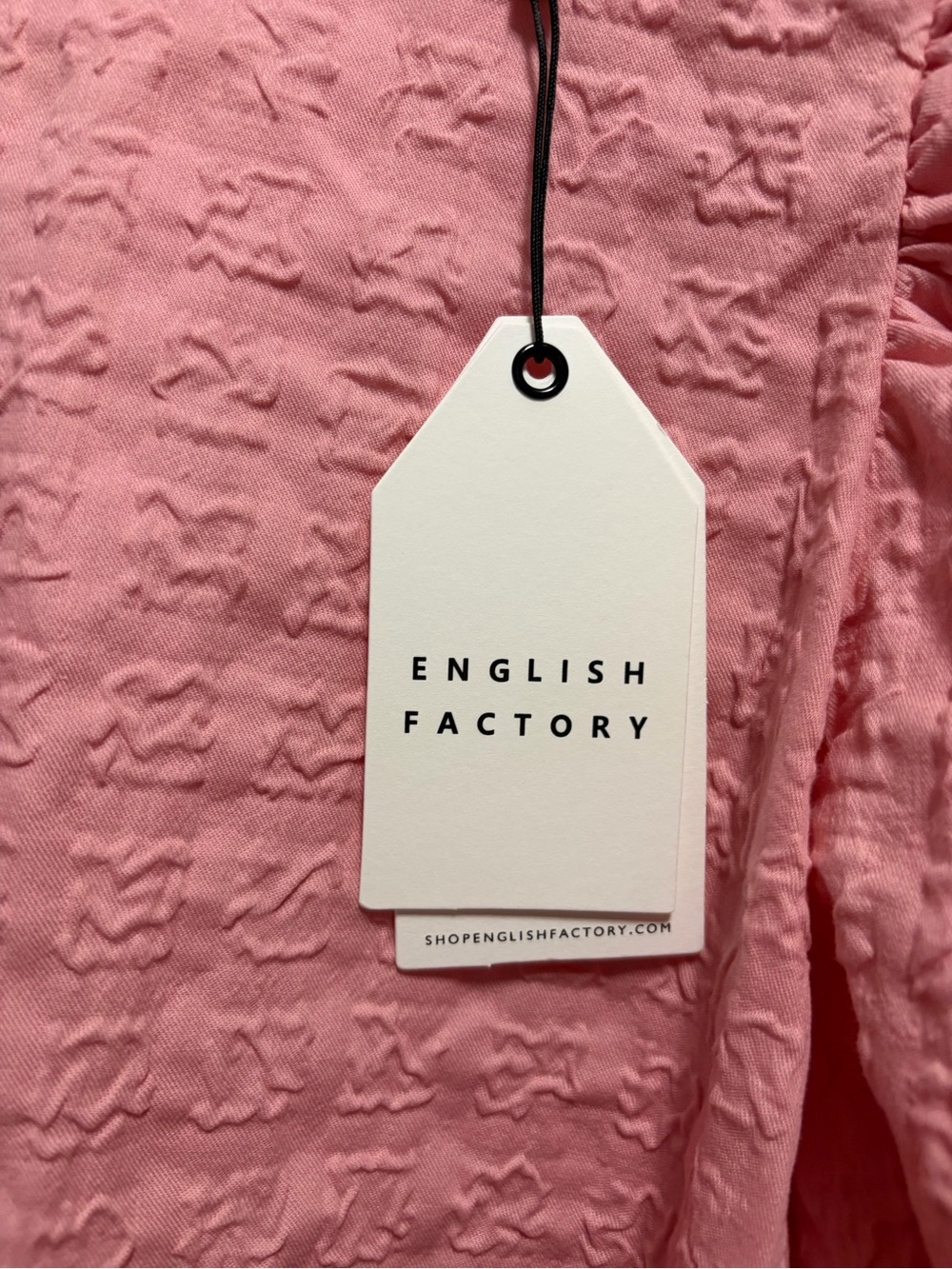 NWT English Factory Penelope Mini Dress Pink Puff Sleeve Size Small - Picture 4 of 8